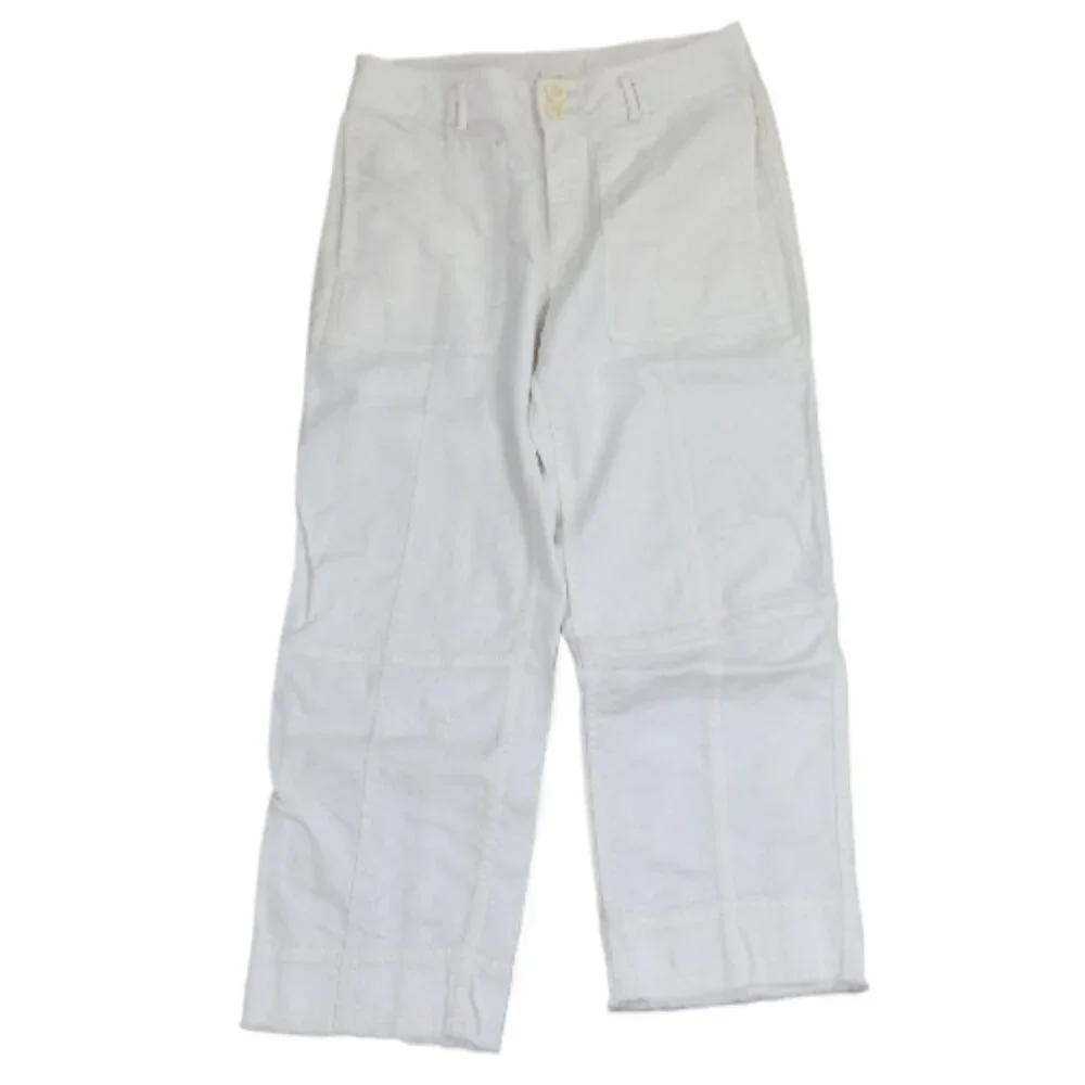 by Anthropologie Relaxed Utility White Pant 27 - Picture 2 of 9